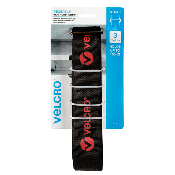 CMR VELCRO® BRAND TIE DOWN STRAP 3.0 METRES BLACK P1